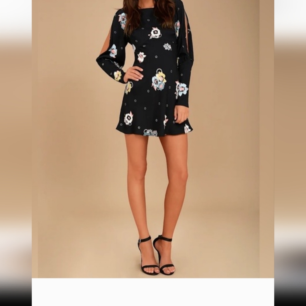 Free People Womens Sunshadows Split-Sleeve Mini Dress 8